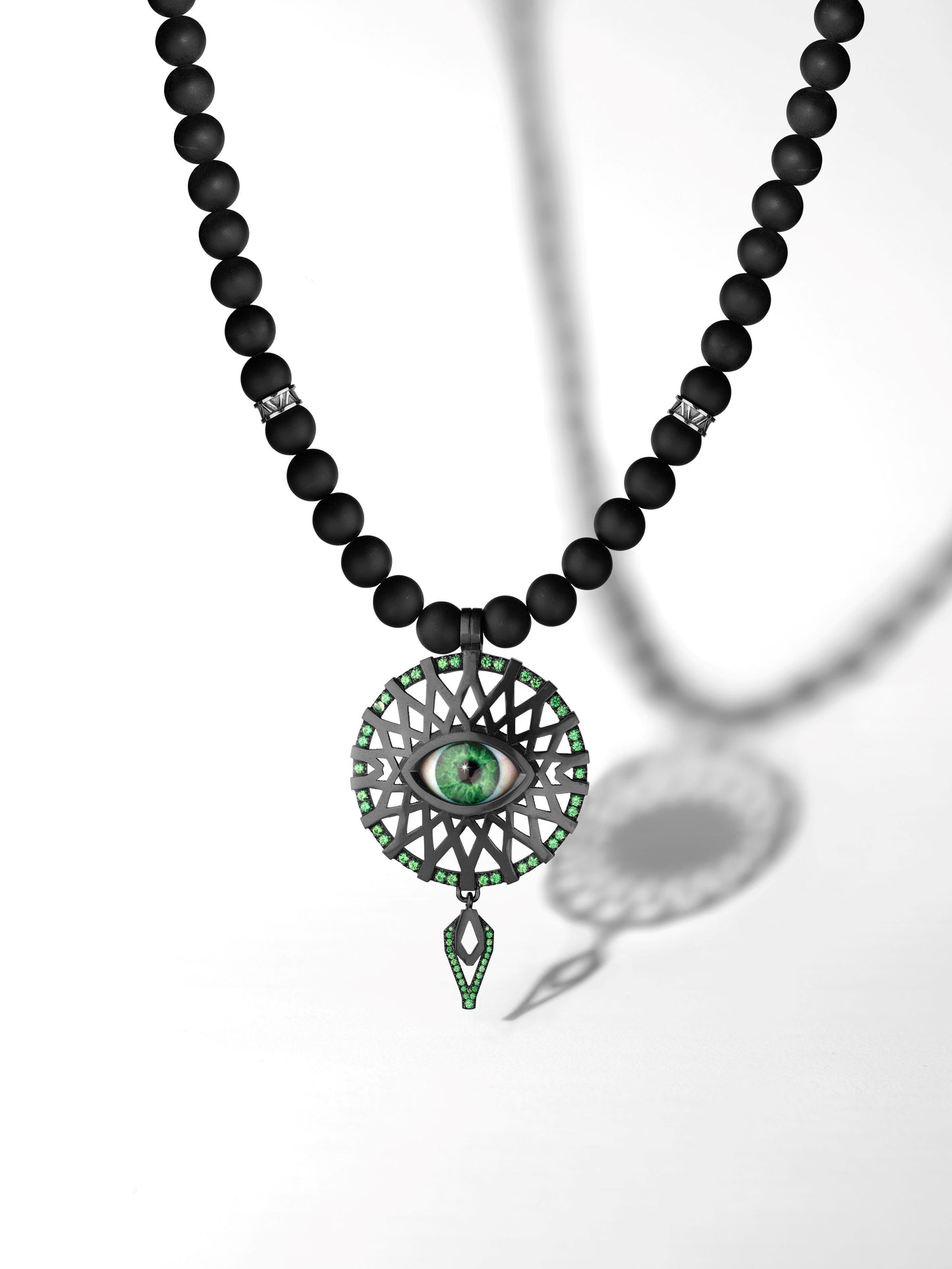 Green Iris / Openworked Titanium & Tsavorites