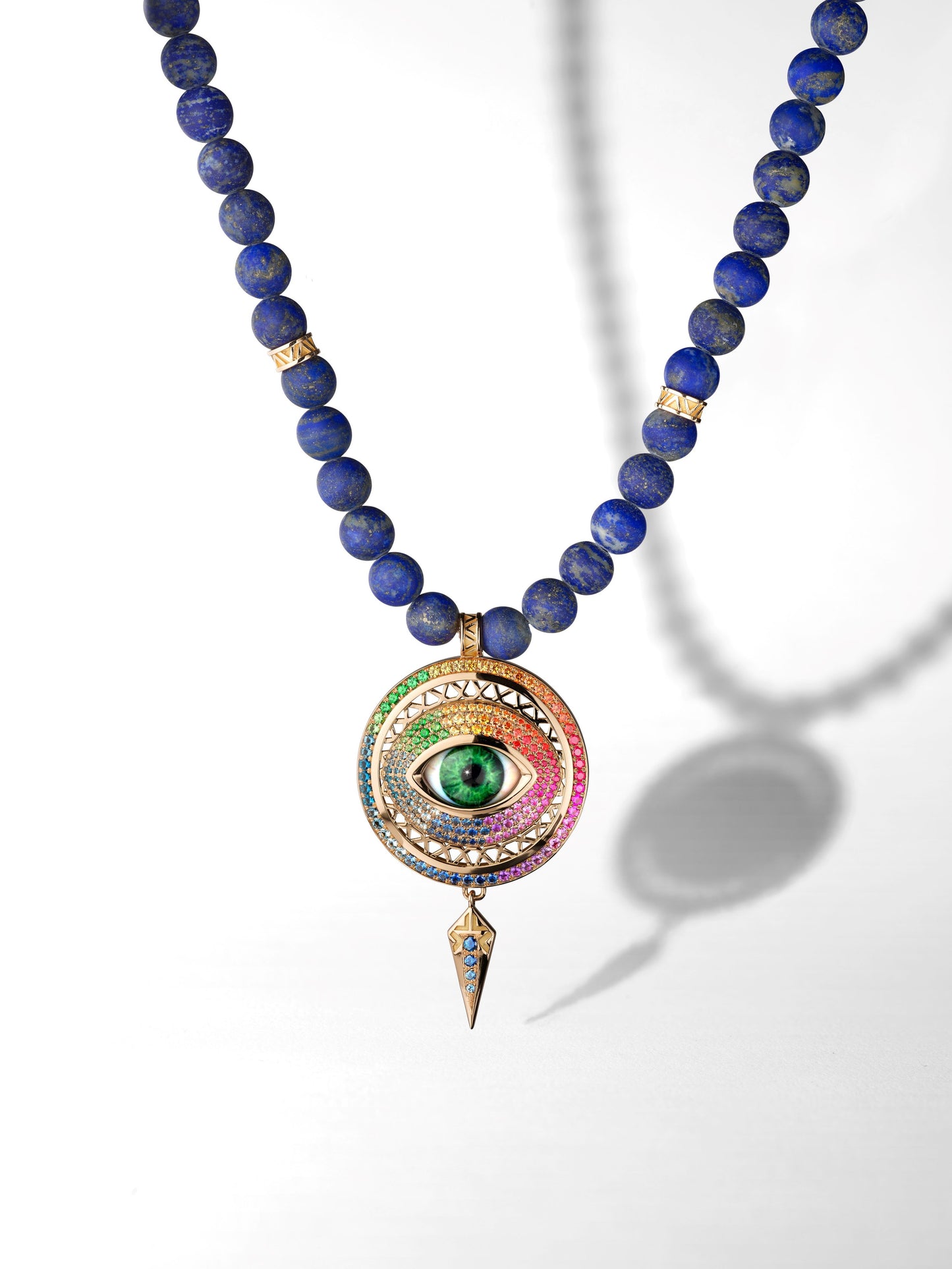 Green Iris / Rose Gold & Rainbow