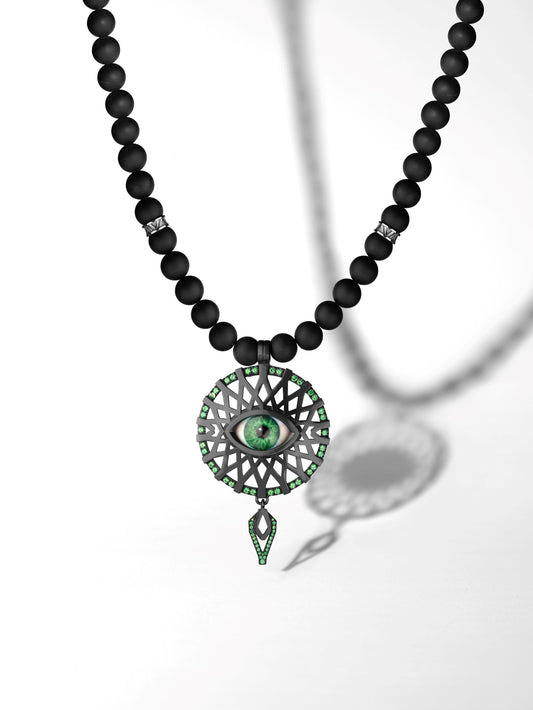 Green Iris / Openworked Titanium & Tsavorites